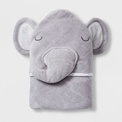 Baby Elephant Hooded Towel - Cloud Island&#8482; Gray_0