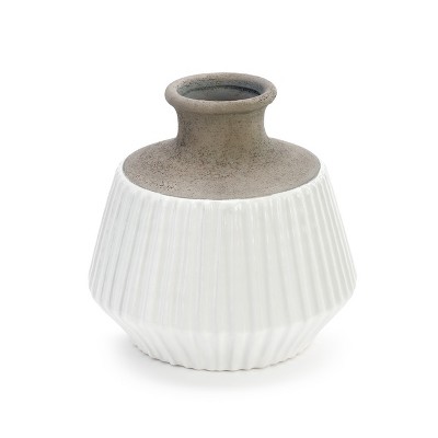 DEMDACO Dipped Fluted Vase White