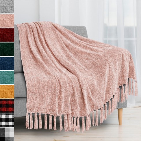 50x60 Shiny Chenille Throw Blanket Blush - Threshold™ : Target