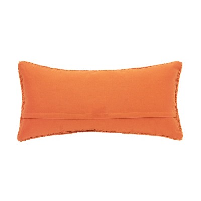 Happy Thanksgiving Orange Rectangular Hooked Throw Pillow