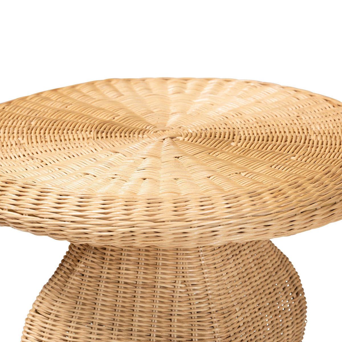 bali & pari Round Hideo Natural Rattan End Table Brown - thumbnail 3
