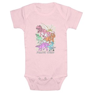 Infant's Jurassic World Colorful Dinosaurs Group Bodysuit - 1 of 3