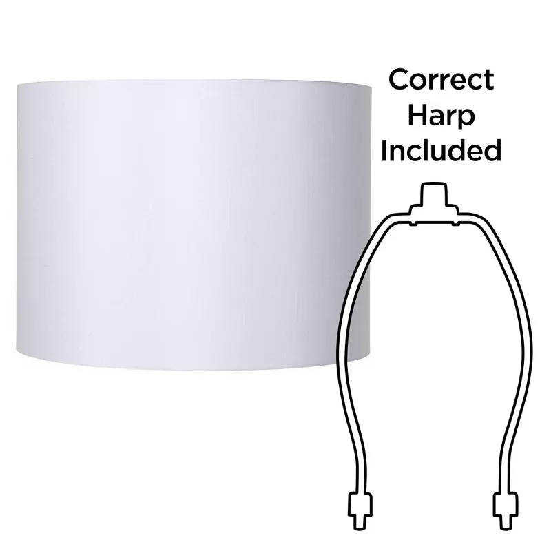 Bwood White Hardback Medium, White Drum Lamp Shade