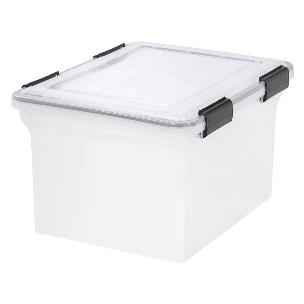 IRIS 4pk Weathertight LetterLegal File Box Clear