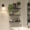 Attop Floating Shelves with Black Metal Guardrail, Shelves for Wall Decor Set of 3, Wall Shelves for Bedroom, Bathroom, Kitchen, Living Room - 2 of 4