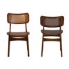 Baxton Studio 2pc Tafari Wood and Rattan Dining Chair Set Walnut Brown/Light Brown: Rubberwood Frame, MDF, Spot Clean - 3 of 4