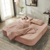 CAVINAS Modern 2-in-1 Foldable Futon Sofa Bed with Plush Blanket/Soft Pillows,Convertible Sleeper Sofa Couch for Living Room,Bedroom - 2 of 4