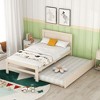 CAVINAS Twin Size Platform Bed,Modern Bed Frame for Bedroom,No Box Spring Needed,White/Gray/Walnut - 4 of 4