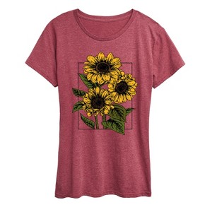 Women's - Instant Message - Vintage Sunflowers Short Sleeve Graphic T-Shirt - 1 of 4