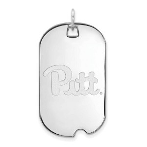 Black Bow Jewelry 10k White Gold Pittsburgh Panthers NCAA Large Pendant - 1 of 3