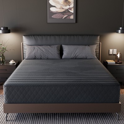 Swedrea Hybrid Mattress Breathable Medium Cooling Memory Foam Bed-in-a-Box Black