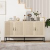 NicBex 59.06 Inch Rattan 4-Door Storage Cabinet,Sideboard Buffet Cabinet for Living Room,Kitchen and Dining Room - 2 of 4