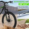 NAYSAYE 26 Inch Mountain Bike 21 Speed Disc Brakes High Carbon Steel Frame Bikes for Adults for Trail Riding, Black and Green, 71"*25"*39.3" - 2 of 4