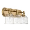 Robert Stevenson Lighting Clara Vintage Metal and Distressed Antique Glass 3-Light Vanity Light Brushed Gold: ETL Listed, Steel Body, Wall Mounted - 4 of 4