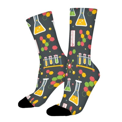Chemical Experiment Women Printed Crew Socks Funny Funky Socks Soft Polyester Novelty Gifts for Artists Men