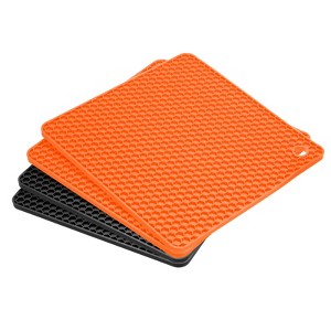 Unique Bargains Silicone Heat Resistant Multi-purpose Trivet Mat 4 Pcs - 1 of 4