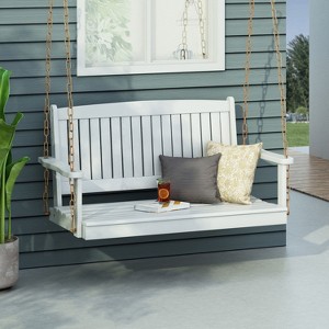 PAGED Swing Chair Outdoor, 2-Seater Hanging Bench With Chains, Patio Furniture Swing For Backyard Garden Poolside - 1 of 4