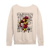 Women's - Marvel - Iron Man Comic Book Panels Lightweight French Terry Wide Neck Long Sleeve Shirt - 2 of 4