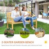 56" Outdoor Wood Bench, 2-Seater Garden Bench with Backrest and Armrest, Patio Bench for Patio, Porch, Poolside, Balcony - 4 of 4