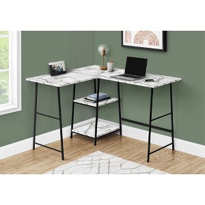 NicBex Home Office Desks 42" L Shaped Desk Morden Desks with Storage Shelves Study Writing Table Computer Desk Office Desk for Home, Office - 1 of 4