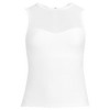 Lands' End Women's Ottoman Rib High Neck Sweetheart Mesh Cutout Tankini Top - 3 of 4