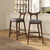 Ashcroft Furniture,Hester Solid Wood Upholstered Square Bar Chair (Set of 2) - 2 of 4
