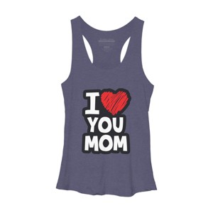Women's Design By Humans I Love You Mom Heart By solon2020 Racerback Tank Top - 1 of 2