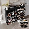 Rustic Grooved Shoe Rack with 4 Drawer Flaps - Narrow Wooden Shoe Storage with Metal Legs, Modern Hidden Organizer - 2 of 4