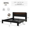 Kumasinova Queen/King/Full Bed Frame with USB Charging,Platform Bed Frame with Storage LED Headboard,Queen/King/Full Size Bed Frame with Wood Slats - 2 of 4
