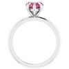 Pompeii3 7mm Pink Topaz Women's Heart Ring in 14k Gold 7mm Tall - 3 of 4