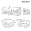 Maggift 5PCS Patio Seating Rattan Furniture Set Sectional Sofa Cushioned Garden, Tempered Glass Table, Gray, 82.5"*27.5"*26.7" - 2 of 4