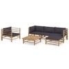 vidaXL Garden Lounge Set Dark Grey Bamboo, Fabric (100% polyester) - 2 of 4