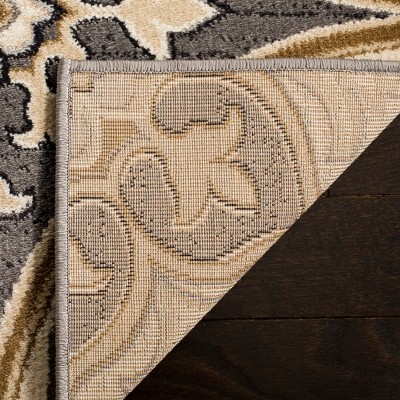 Safavid Style Brown and Beige Synthetic Tufted Area Rug