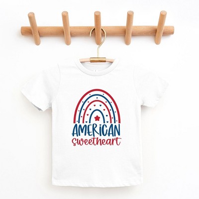 The Juniper Shop American Sweetheart Rainbow Toddler Short Sleeve Tee