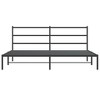 vidaXL Modern King Metal Bed Frame with Headboard - Bedroom Furniture, 76"x79.9" Mattress Fit, Storage Space, Black Finish - 4 of 4
