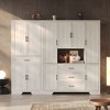 FUFU&GAGA Multifunctional Modular Storage Cabinet Bookcase Display Cabinet with Adjustable Shelving, Drawers & Safety Features - 2 of 4