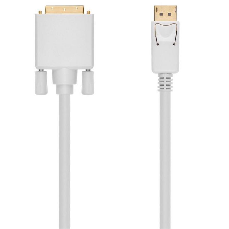 Monoprice Video Cable - 10 Feet - White | 28AWG DisplayPort to DVI Cable, 5 of 7