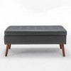 CAVINAS 43.3" Ottoman with Storage, Upholstered Bench with Tufted Top and Wooden Legs, End of Bed Bench for Living Room, Bedroom, Entryway - 4 of 4