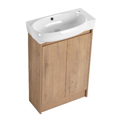 NicBex Bathroom Vanity with Sink, Bathroom Sink Cabinet, 2 Soft-Closing Cabinet Doors with Adjustable Shlef for Bathroom
