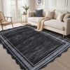 Washable Modern Bordered Non Slip Area Rugs for Living Room Dining Room, Low Pile Geometric Carpet for Home Office - 2 of 4