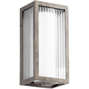 Quorum Lighting Maestro 3-Light LED Outdoor Wall Mount, Weathered Zinc, Frosted Shade, Clear Fluted Glass - 1 of 1
