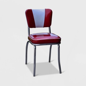 Richardson Seating V - Back Diner Chair Zodiac Burgundy: Retro Kitchen Furniture, Vinyl Upholstery, Metal Frame - 1 of 4