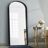 MAYEERTY Black 31.5 x 70.87 Inch Rounded Arch Shaped Aluminum Alloy Full Length Deep Mirror without Stand for Living Room and Bedroom Wall Decor - 3 of 4