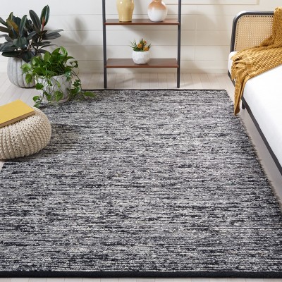 Natura Black and Gray Handwoven Wool Area Rug