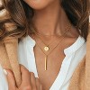 Gold Initial Layered Necklaces for Women,14K Gold Plated Letter Necklace Bar Stacking Layer Necklace Multi Bar Layering Y-Necklaces Jewelry for Women - 2 of 4