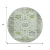 Mint Green And Ivory Floral Washable Indoor Outdoor Area Rug - 3 of 4