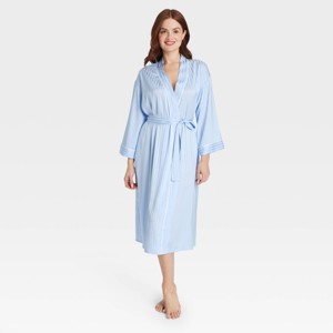 Women's Luxury Collection Shadow Striped Long Satin Robe - Auden™ - 1 of 3