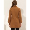 Allegra K Women's Winter Outerwear Peter Pan Collar Mid-thigh A-line Single Breasted Coat - 4 of 4
