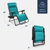 Best Choice Products Oversized Padded Zero Gravity Chair, Folding Outdoor Patio Recliner w/ Side Tray - 2 of 4