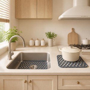 Silicone Kitchen Sink Mat 14×12 in, Non-Slip Heat-Resistant Basin ...